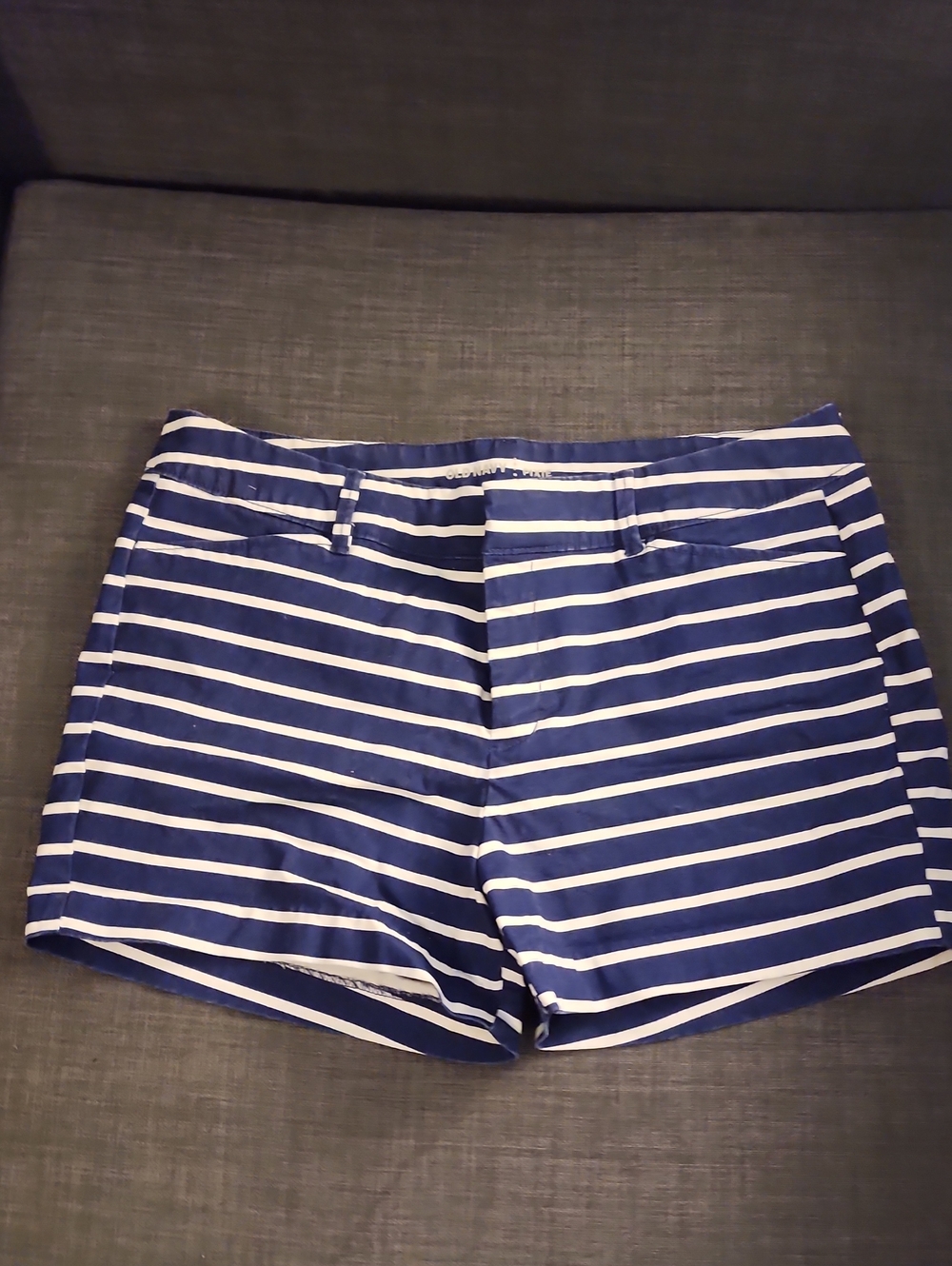 Old Navy Blue and White Horizontal Stripe Bermuda Shorts
